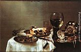 Willem Claesz Heda Breakfast Table with Blackberry Pie painting